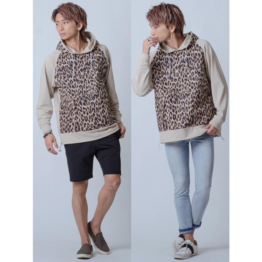 パーカー メンズ 春 秋 白 黒 プルオーバー ホワイト ブラック ベージュ M L XL ヒョウ ラグラン ダブルフード REGIEVO レジエボ | REGIEVO | 14