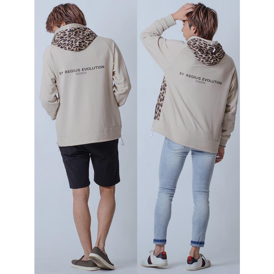 パーカー メンズ 春 秋 白 黒 プルオーバー ホワイト ブラック ベージュ M L XL ヒョウ ラグラン ダブルフード REGIEVO レジエボ | REGIEVO | 16