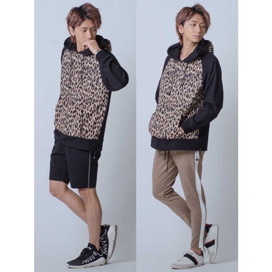 パーカー メンズ 春 秋 白 黒 プルオーバー ホワイト ブラック ベージュ M L XL ヒョウ ラグラン ダブルフード REGIEVO レジエボ | REGIEVO | 18