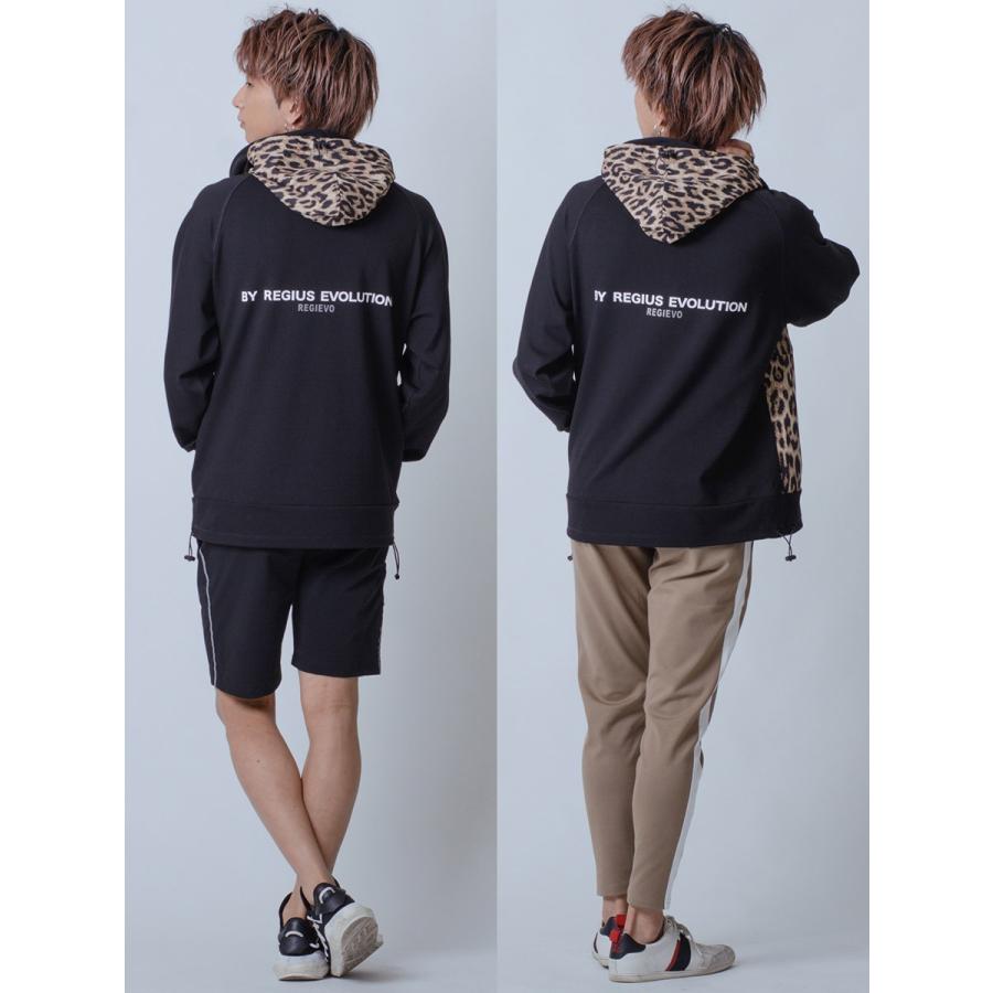 パーカー メンズ 春 秋 白 黒 プルオーバー ホワイト ブラック ベージュ M L XL ヒョウ ラグラン ダブルフード REGIEVO レジエボ | REGIEVO | 19