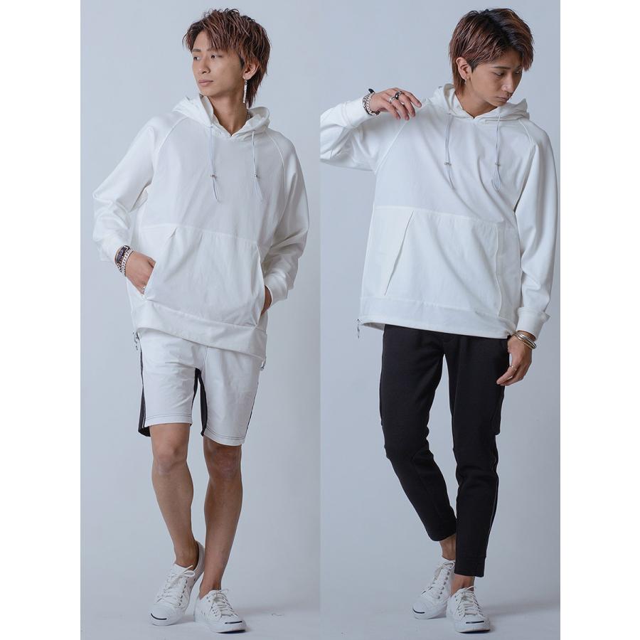 パーカー メンズ 春 秋 白 黒 プルオーバー ホワイト ブラック ベージュ M L XL ヒョウ ラグラン ダブルフード REGIEVO レジエボ | REGIEVO | 08