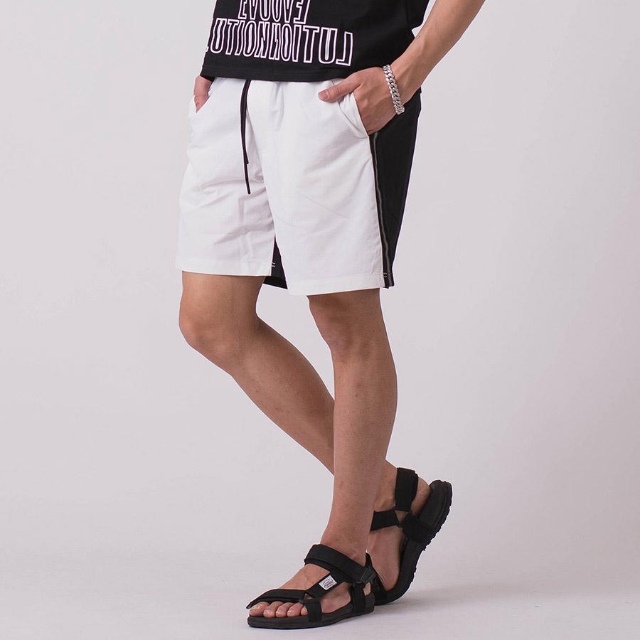 サイドラインショートパンツ ハーフパンツ 半ズボン シンプル メンズ 春 夏 秋 ホワイト ブラック ヒョウ柄 ハーフパンツ M L XL 白 黒 REGIEVO レジエボ | REGIEVO