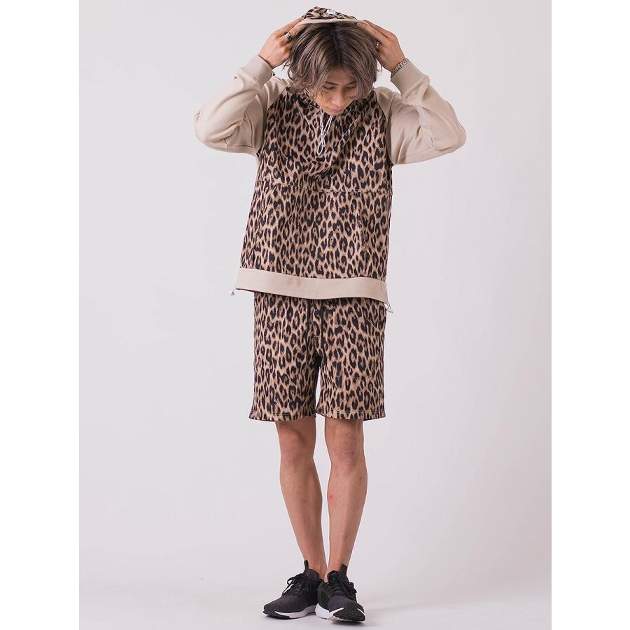 サイドラインショートパンツ ハーフパンツ 半ズボン シンプル メンズ 春 夏 秋 ホワイト ブラック ヒョウ柄 ハーフパンツ M L XL 白 黒 REGIEVO レジエボ | REGIEVO | 15