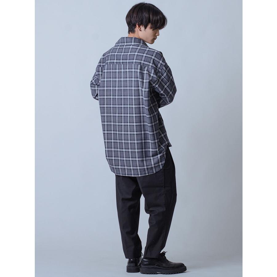 シャツ メンズ カジュアル 春 秋 オーバーシャツ チェック ビッグシルエット オーバーサイズ 黒 グレー ブラック M L REGIEVO レジエボ | REGIEVO | 12