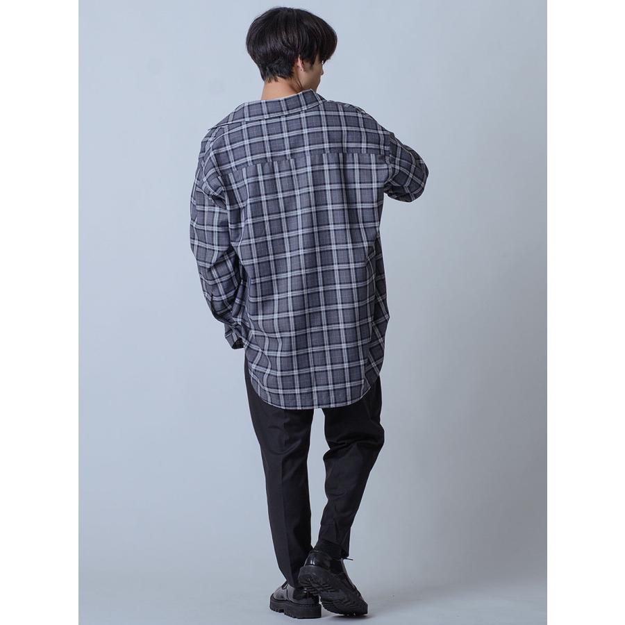 シャツ メンズ カジュアル 春 秋 オーバーシャツ チェック ビッグシルエット オーバーサイズ 黒 グレー ブラック M L REGIEVO レジエボ | REGIEVO | 13