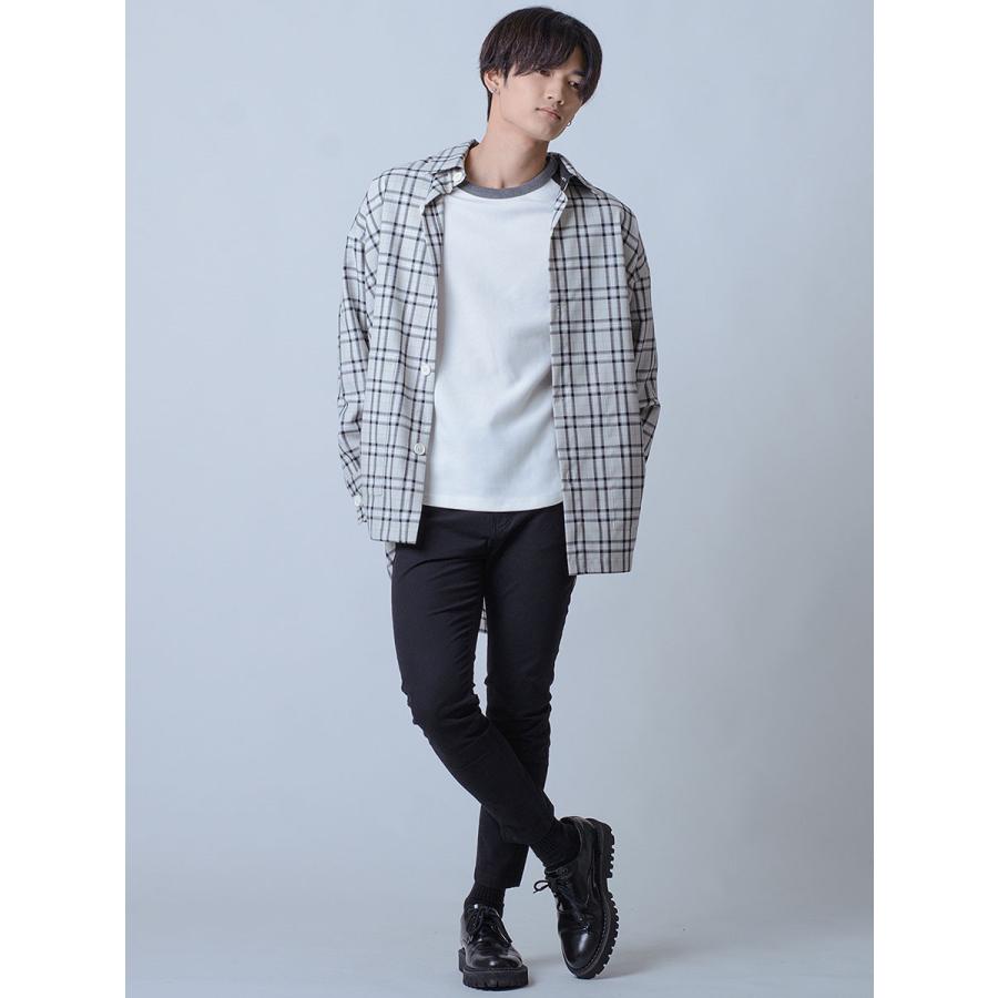 シャツ メンズ カジュアル 春 秋 オーバーシャツ チェック ビッグシルエット オーバーサイズ 黒 グレー ブラック M L REGIEVO レジエボ | REGIEVO | 04