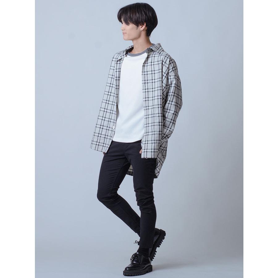 シャツ メンズ カジュアル 春 秋 オーバーシャツ チェック ビッグシルエット オーバーサイズ 黒 グレー ブラック M L REGIEVO レジエボ | REGIEVO | 06
