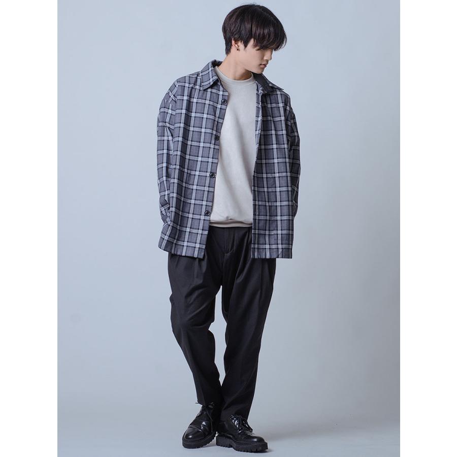シャツ メンズ カジュアル 春 秋 オーバーシャツ チェック ビッグシルエット オーバーサイズ 黒 グレー ブラック M L REGIEVO レジエボ | REGIEVO | 09