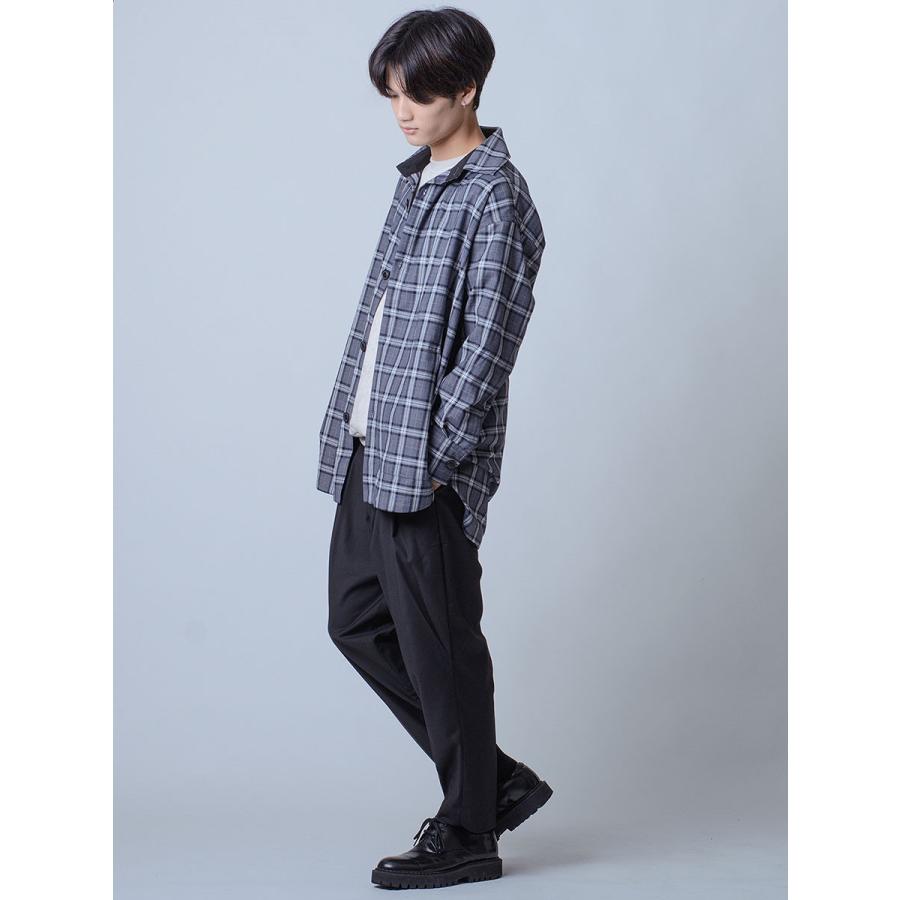 シャツ メンズ カジュアル 春 秋 オーバーシャツ チェック ビッグシルエット オーバーサイズ 黒 グレー ブラック M L REGIEVO レジエボ | REGIEVO | 11