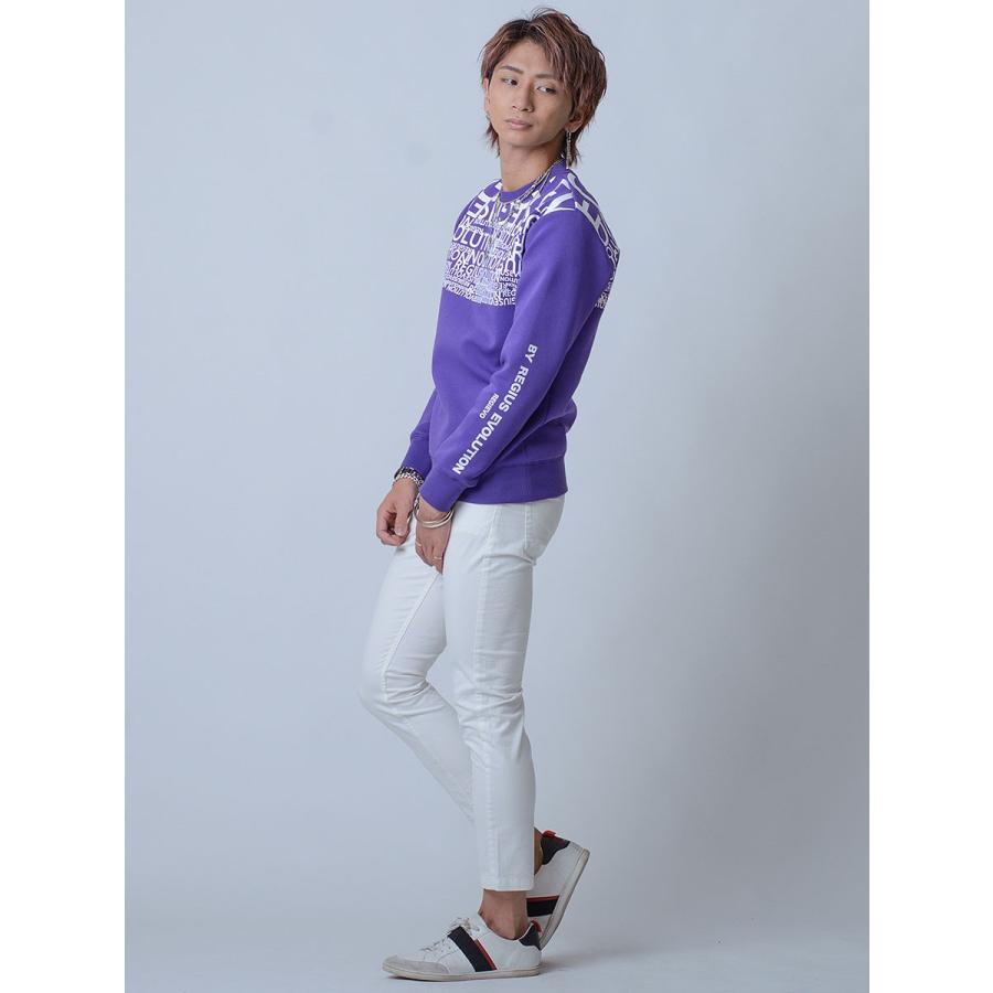 トレーナー メンズ 春 白 紫 黒 グラデーション ロゴ ホワイト パープル ブラック プリント S M L XL REGIEVO レジエボ | REGIEVO | 13