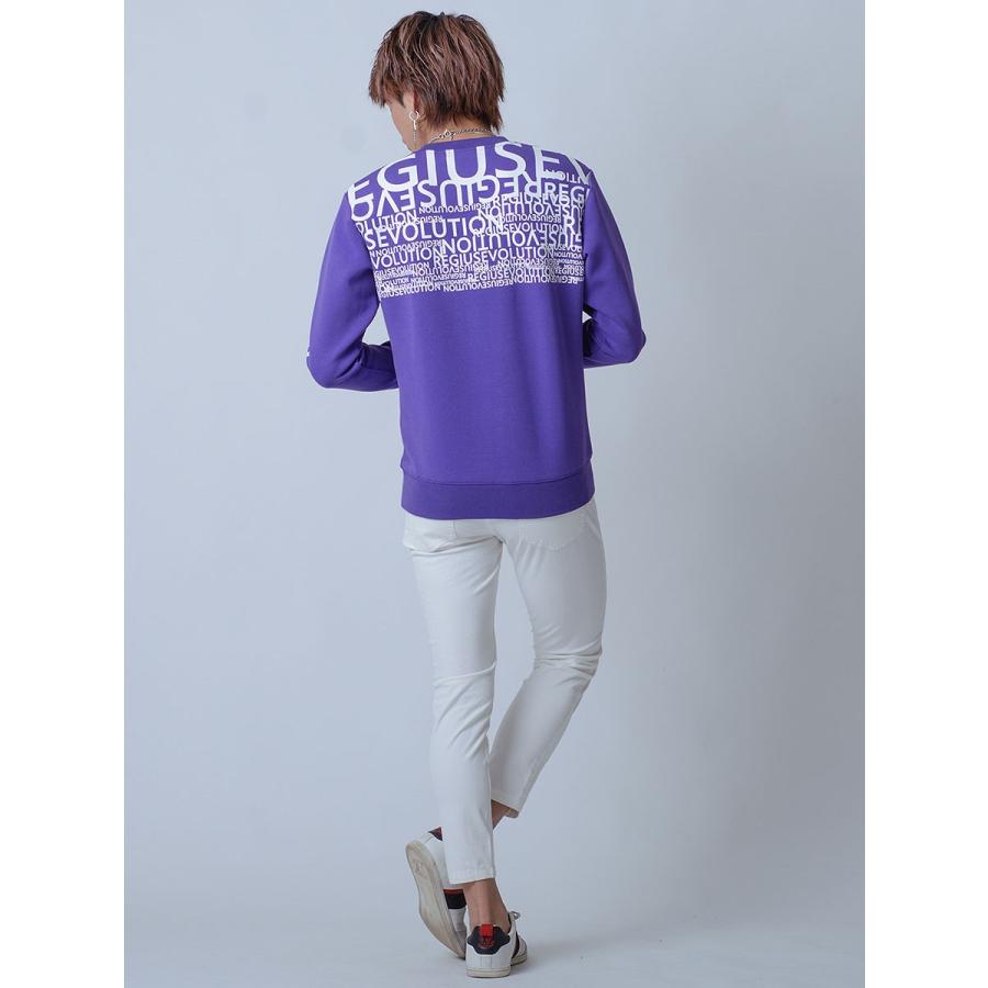 トレーナー メンズ 春 白 紫 黒 グラデーション ロゴ ホワイト パープル ブラック プリント S M L XL REGIEVO レジエボ | REGIEVO | 15