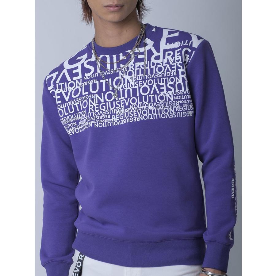 トレーナー メンズ 春 白 紫 黒 グラデーション ロゴ ホワイト パープル ブラック プリント S M L XL REGIEVO レジエボ | REGIEVO | 21