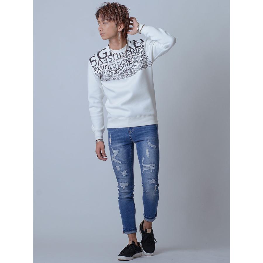 トレーナー メンズ 春 白 紫 黒 グラデーション ロゴ ホワイト パープル ブラック プリント S M L XL REGIEVO レジエボ | REGIEVO | 07