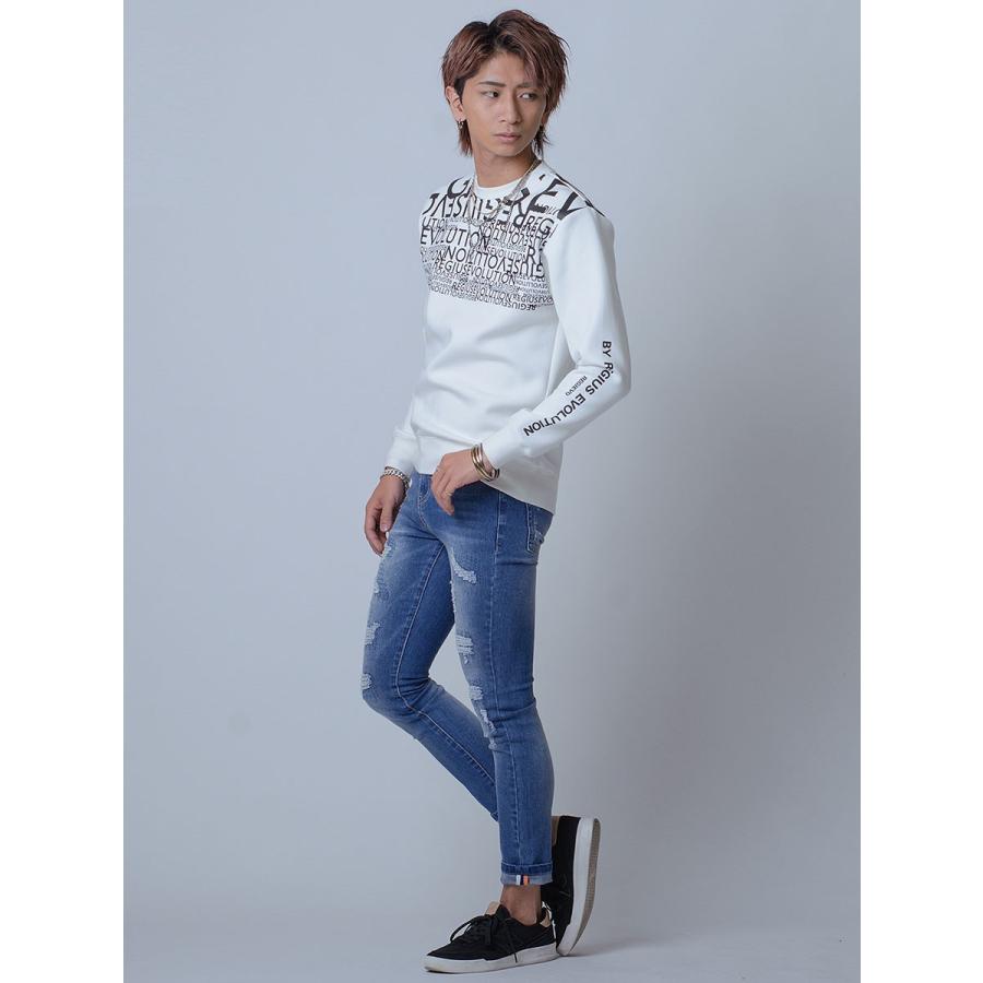 トレーナー メンズ 春 白 紫 黒 グラデーション ロゴ ホワイト パープル ブラック プリント S M L XL REGIEVO レジエボ | REGIEVO | 08