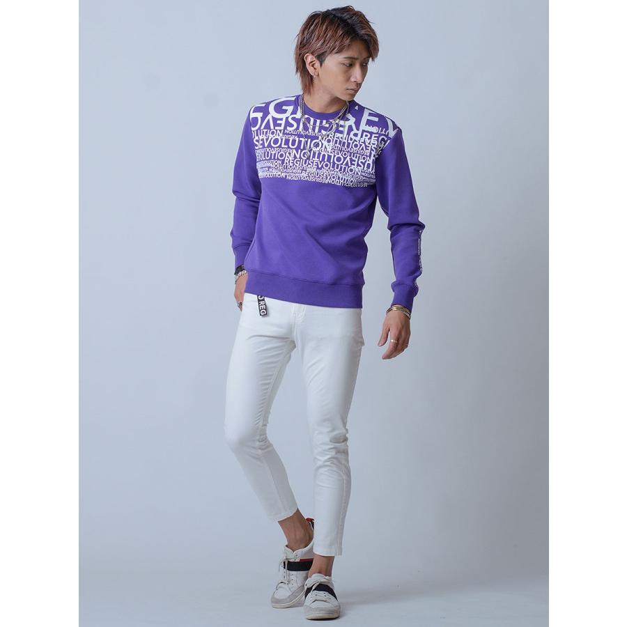 トレーナー メンズ 春 白 紫 黒 グラデーション ロゴ ホワイト パープル ブラック プリント S M L XL REGIEVO レジエボ | REGIEVO | 11