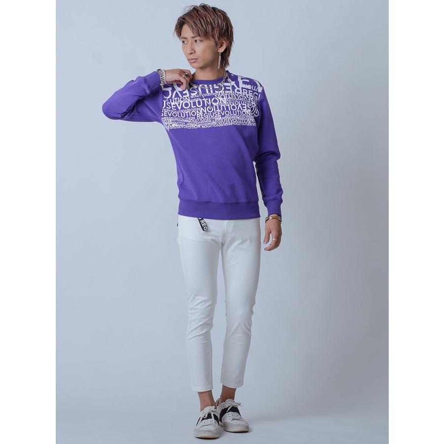 トレーナー メンズ 春 白 紫 黒 グラデーション ロゴ ホワイト パープル ブラック プリント S M L XL REGIEVO レジエボ | REGIEVO | 12