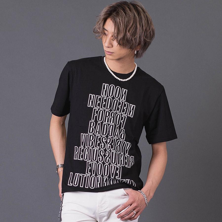 ロゴプリントTシャツ メンズ 春 夏 秋 フィット ストレッチ性 ホワイト パープル ブラック 白 紫 黒 S M L XL REGIEVO レジエボ | REGIEVO | 04