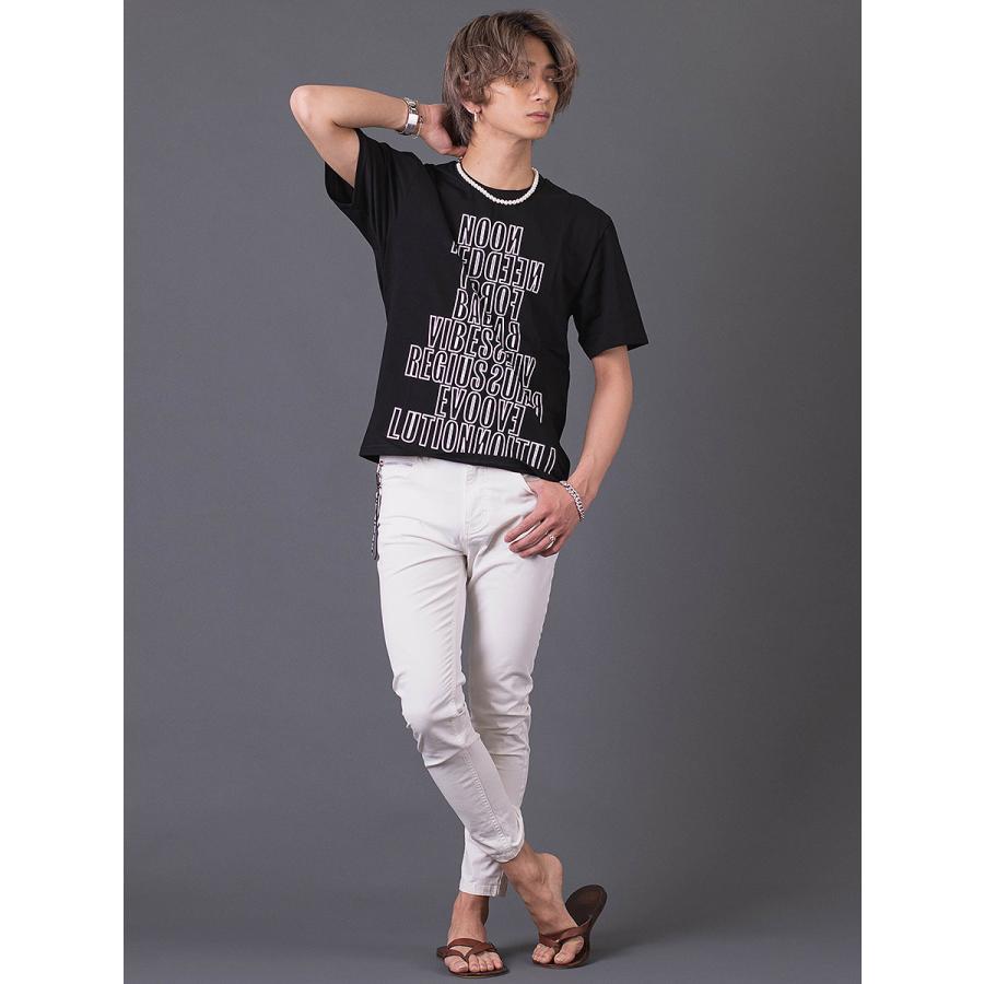 ロゴプリントTシャツ メンズ 春 夏 秋 フィット ストレッチ性 ホワイト パープル ブラック 白 紫 黒 S M L XL REGIEVO レジエボ | REGIEVO | 15