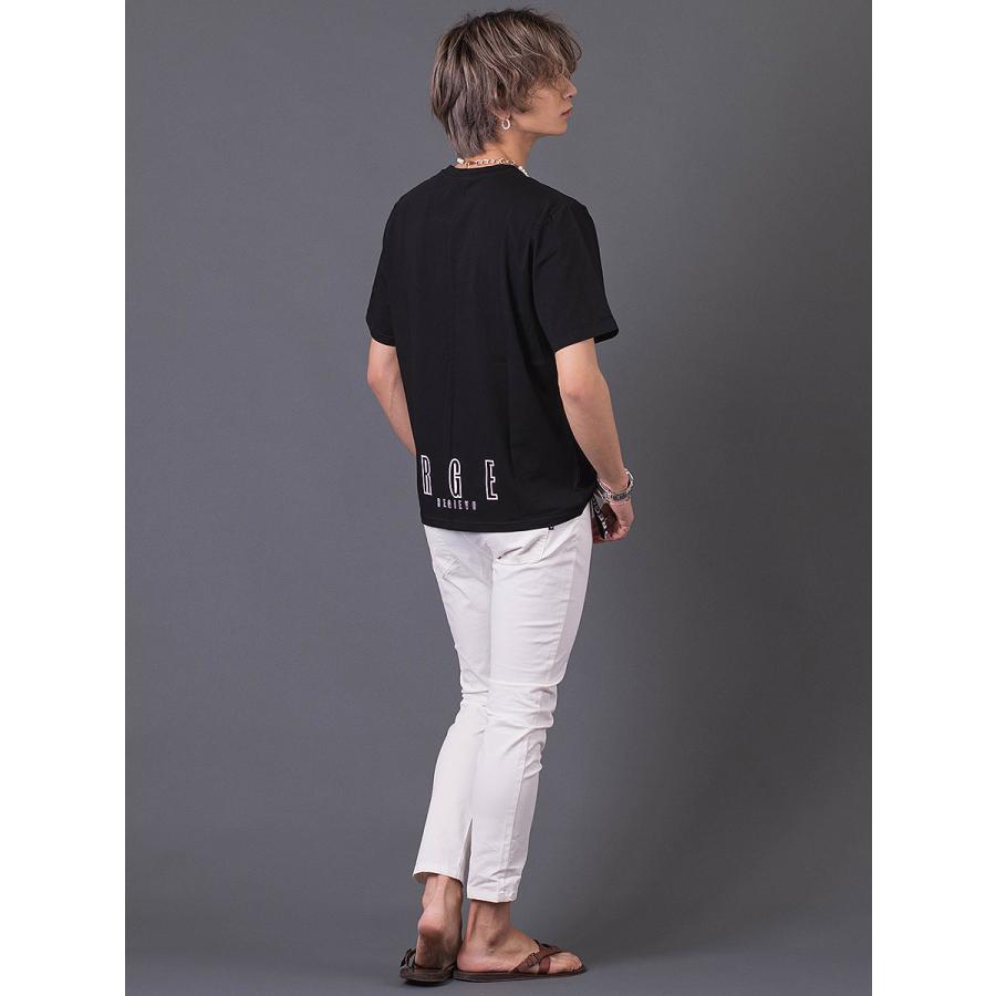 ロゴプリントTシャツ メンズ 春 夏 秋 フィット ストレッチ性 ホワイト パープル ブラック 白 紫 黒 S M L XL REGIEVO レジエボ | REGIEVO | 16