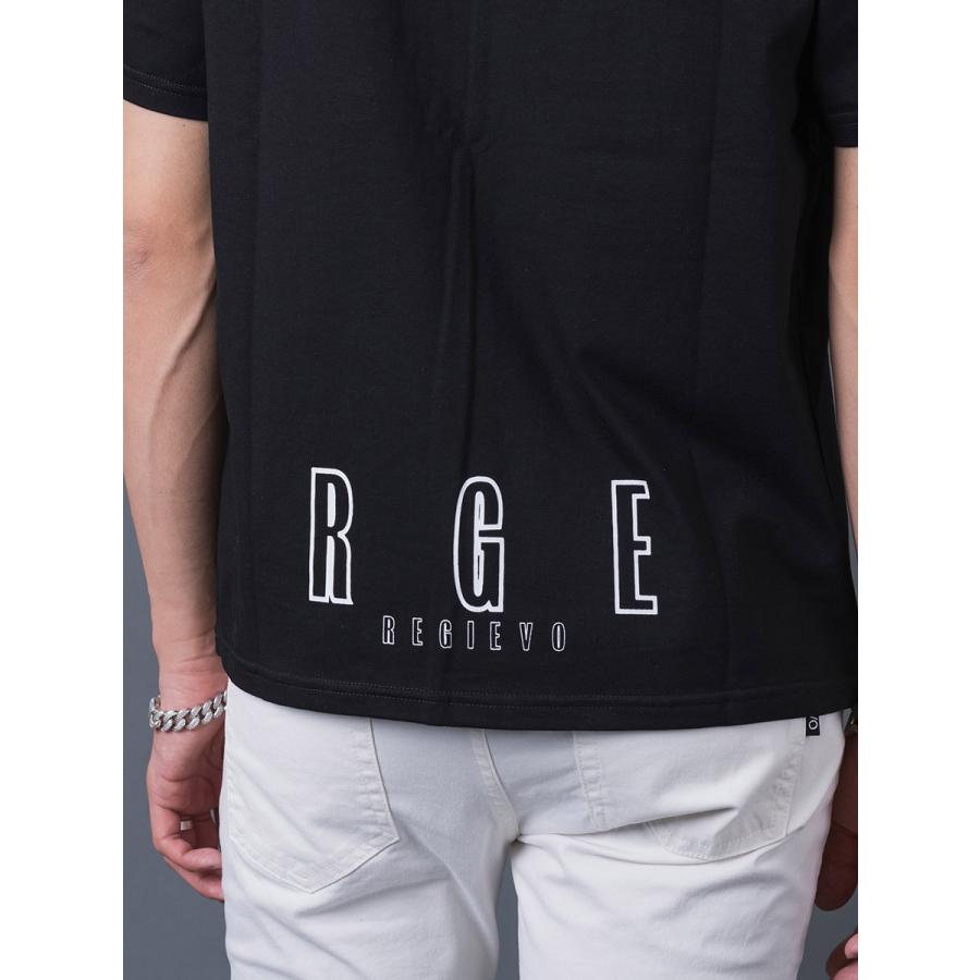 ロゴプリントTシャツ メンズ 春 夏 秋 フィット ストレッチ性 ホワイト パープル ブラック 白 紫 黒 S M L XL REGIEVO レジエボ | REGIEVO | 19