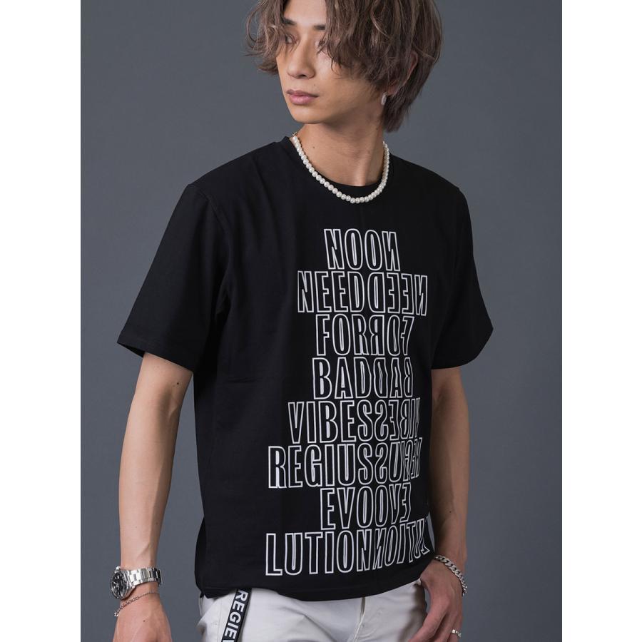 ロゴプリントTシャツ メンズ 春 夏 秋 フィット ストレッチ性 ホワイト パープル ブラック 白 紫 黒 S M L XL REGIEVO レジエボ | REGIEVO | 20