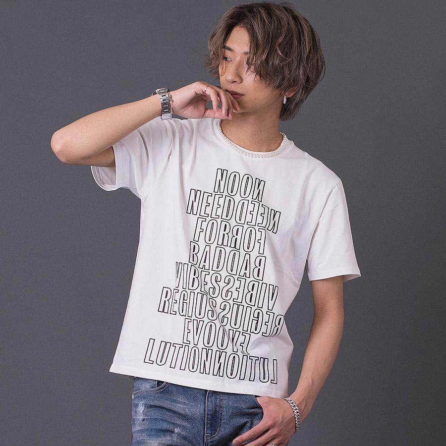 ロゴプリントTシャツ メンズ 春 夏 秋 フィット ストレッチ性 ホワイト パープル ブラック 白 紫 黒 S M L XL REGIEVO レジエボ | REGIEVO | 05