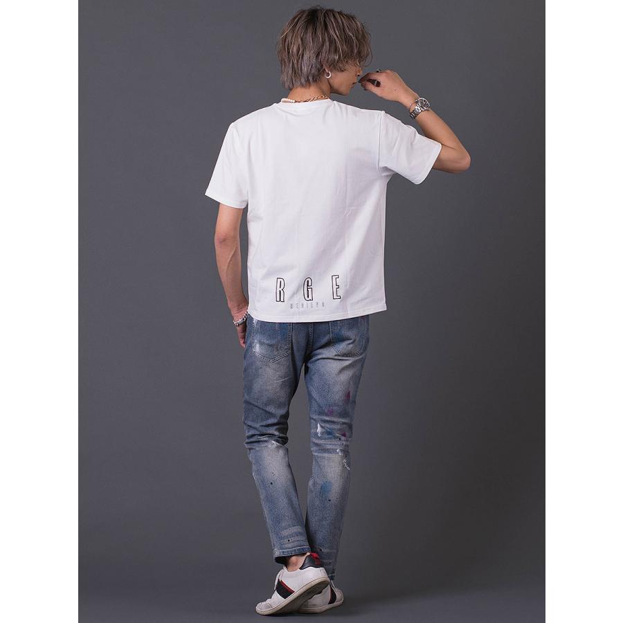 ロゴプリントTシャツ メンズ 春 夏 秋 フィット ストレッチ性 ホワイト パープル ブラック 白 紫 黒 S M L XL REGIEVO レジエボ | REGIEVO | 09