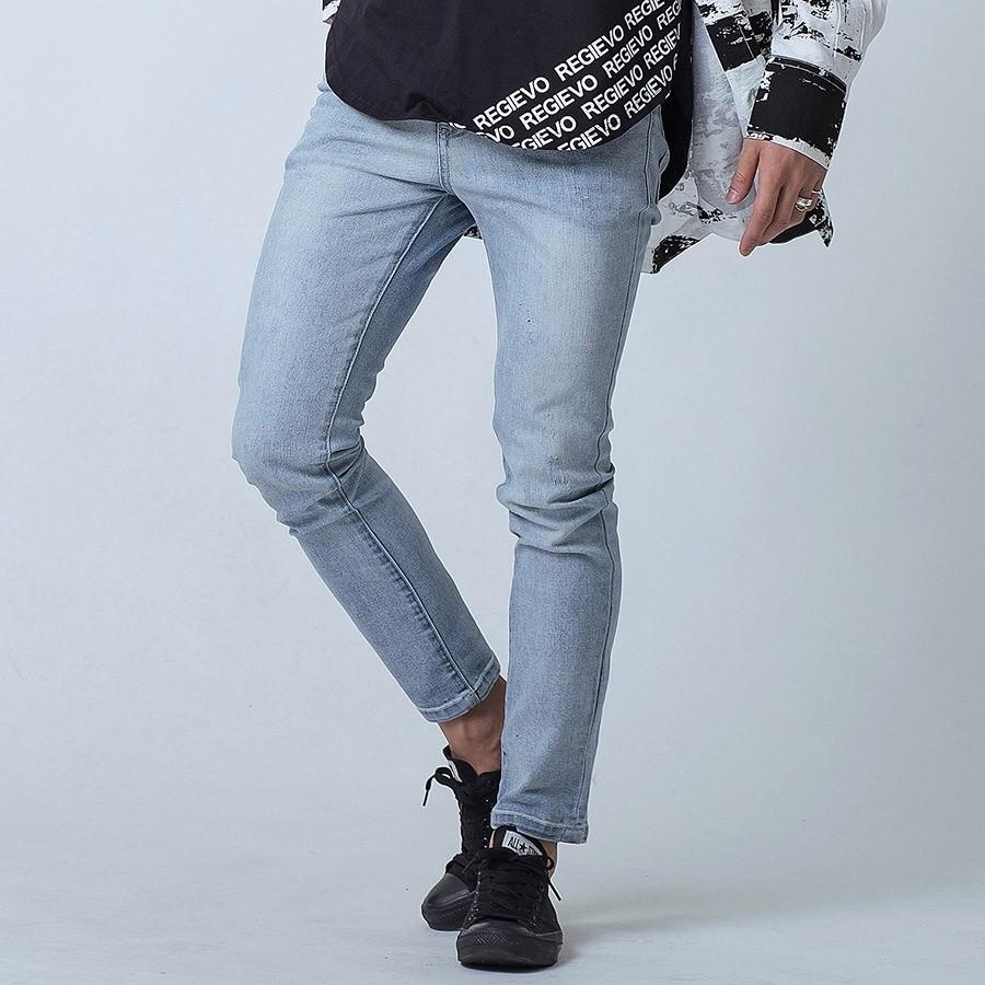 スキニー ジーンズ メンズ タイト スリム ライトブルー ブルー 青 S M L XL REGIEVO レジエボ | REGIEVO | 03