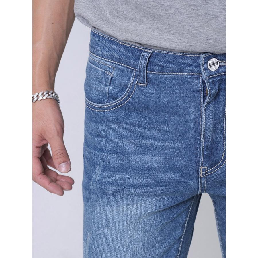 スキニー ジーンズ メンズ タイト スリム ライトブルー ブルー 青 S M L XL REGIEVO レジエボ | REGIEVO | 13