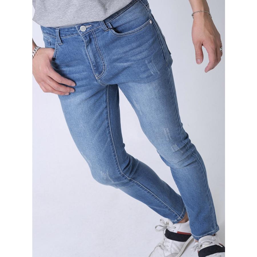 スキニー ジーンズ メンズ タイト スリム ライトブルー ブルー 青 S M L XL REGIEVO レジエボ | REGIEVO | 14