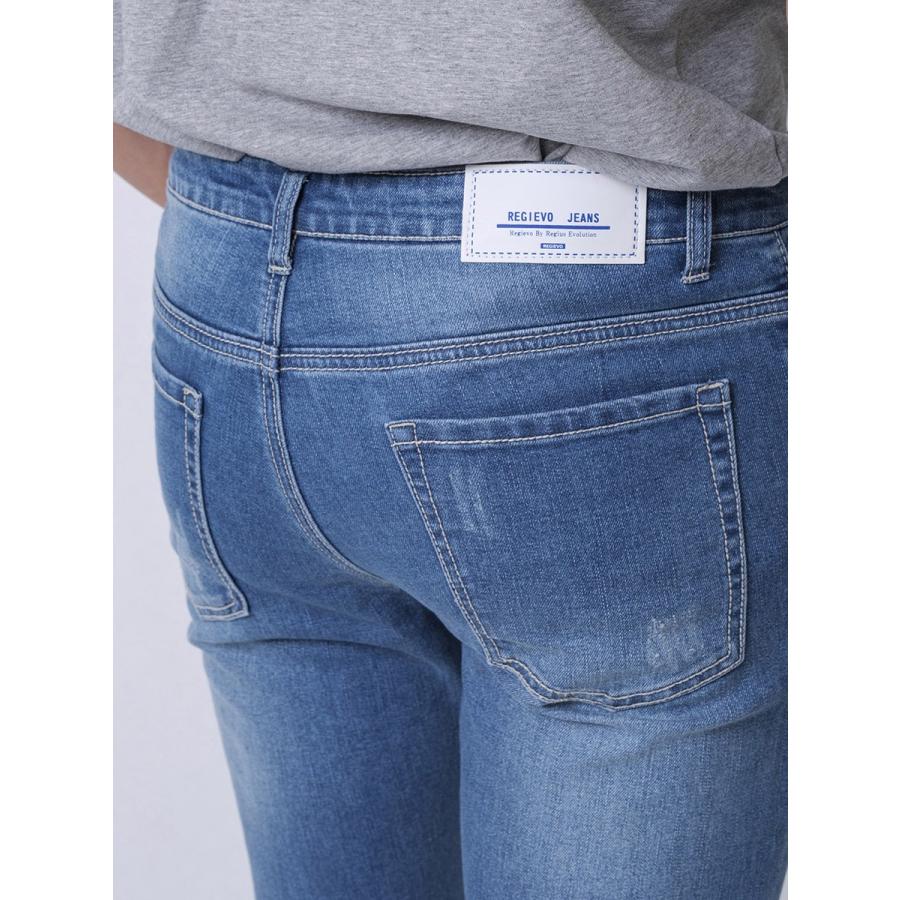 スキニー ジーンズ メンズ タイト スリム ライトブルー ブルー 青 S M L XL REGIEVO レジエボ | REGIEVO | 16