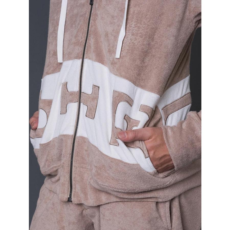 ロゴアップリケパイルパーカー ジップパーカー リラックスウェア シンプル ホワイト ベージュ ブラック 白 茶 黒 M L XL REGIEVO レジエボ | REGIEVO | 20