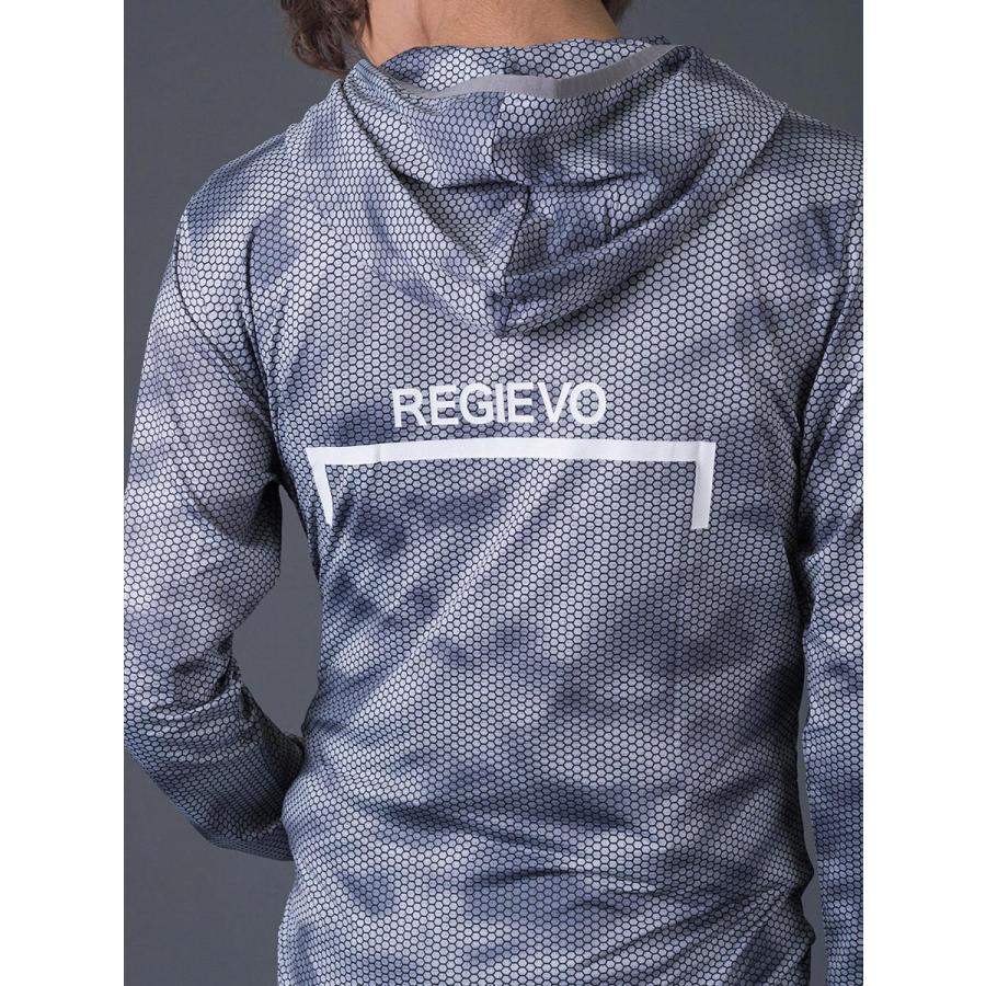 ハニカムプリントパーカー メンズ スポーティ 総柄 ワンポイント ロゴ グレー ブルー ネイビー 青 紺 M L XL REGIEVO レジエボ | REGIEVO | 20