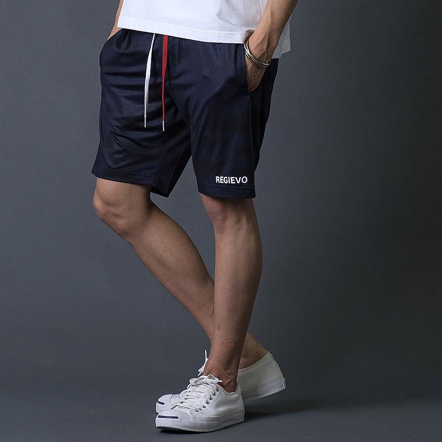 ハニカムプリントショートパンツ メンズ ハーフパンツ 春 夏 秋 カモフラ柄 グレー ブルー ネイビー 青 紺 スポーティ M L XL REGIEVO レジエボ | REGIEVO | 04