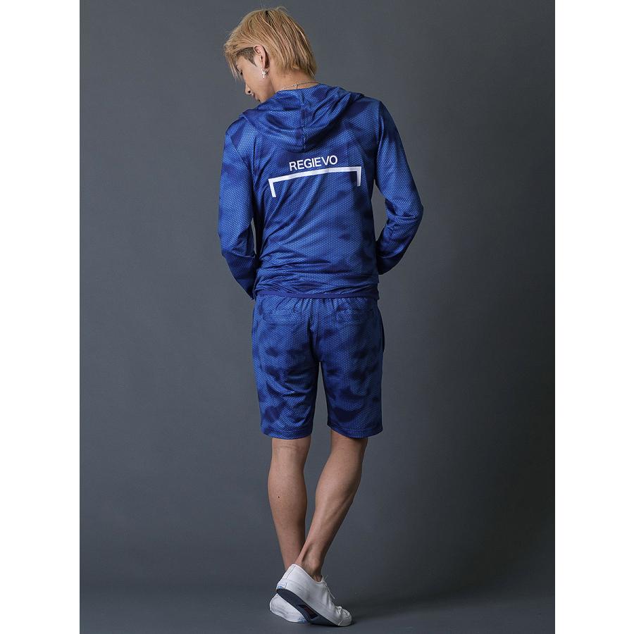 ハニカムプリントショートパンツ メンズ ハーフパンツ 春 夏 秋 カモフラ柄 グレー ブルー ネイビー 青 紺 スポーティ M L XL REGIEVO レジエボ | REGIEVO | 13