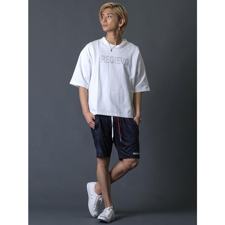 ハニカムプリントショートパンツ メンズ ハーフパンツ 春 夏 秋 カモフラ柄 グレー ブルー ネイビー 青 紺 スポーティ M L XL REGIEVO レジエボ | REGIEVO | 15