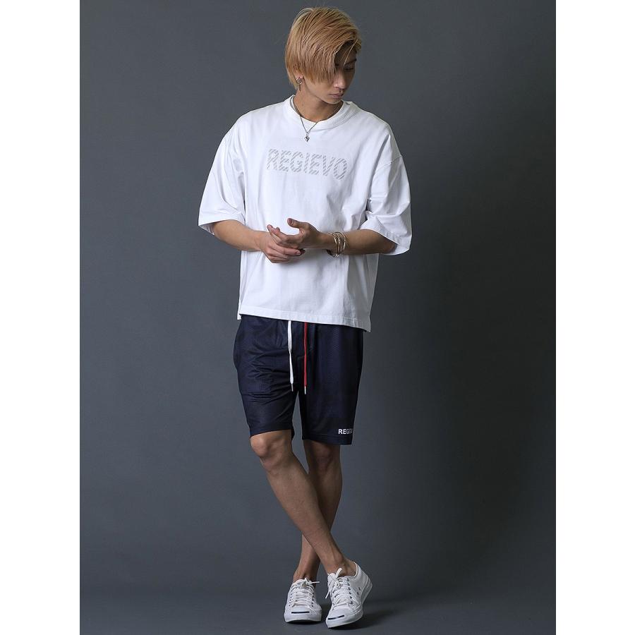 ハニカムプリントショートパンツ メンズ ハーフパンツ 春 夏 秋 カモフラ柄 グレー ブルー ネイビー 青 紺 スポーティ M L XL REGIEVO レジエボ | REGIEVO | 16