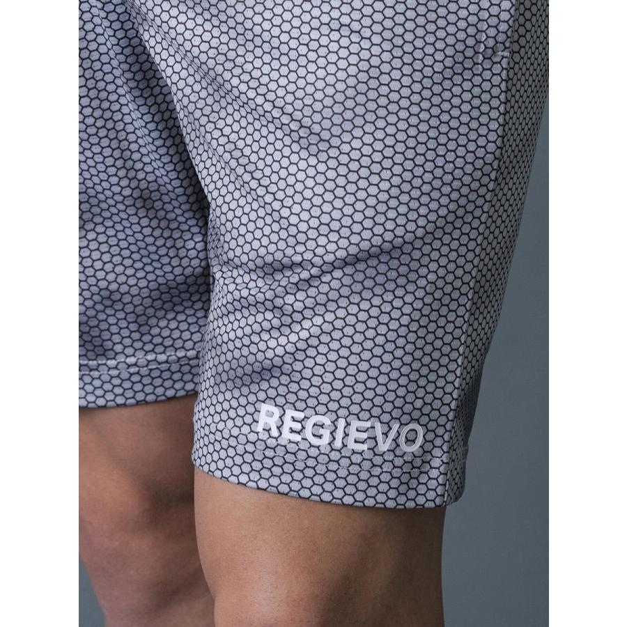 ハニカムプリントショートパンツ メンズ ハーフパンツ 春 夏 秋 カモフラ柄 グレー ブルー ネイビー 青 紺 スポーティ M L XL REGIEVO レジエボ | REGIEVO | 20