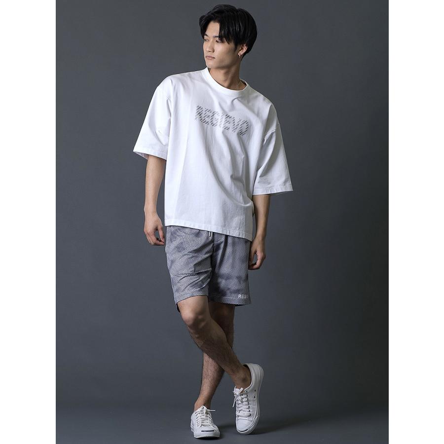 ハニカムプリントショートパンツ メンズ ハーフパンツ 春 夏 秋 カモフラ柄 グレー ブルー ネイビー 青 紺 スポーティ M L XL REGIEVO レジエボ | REGIEVO | 07