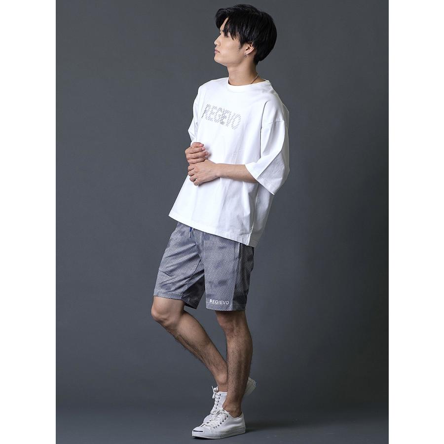 ハニカムプリントショートパンツ メンズ ハーフパンツ 春 夏 秋 カモフラ柄 グレー ブルー ネイビー 青 紺 スポーティ M L XL REGIEVO レジエボ | REGIEVO | 08
