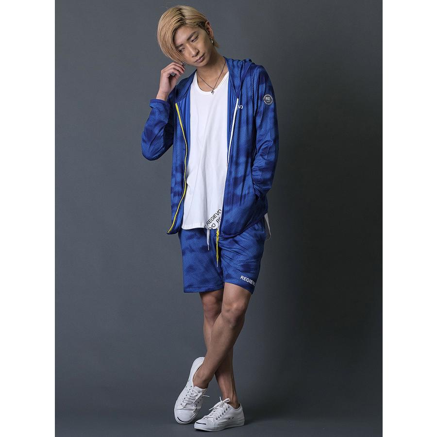 ハニカムプリントショートパンツ メンズ ハーフパンツ 春 夏 秋 カモフラ柄 グレー ブルー ネイビー 青 紺 スポーティ M L XL REGIEVO レジエボ | REGIEVO | 11