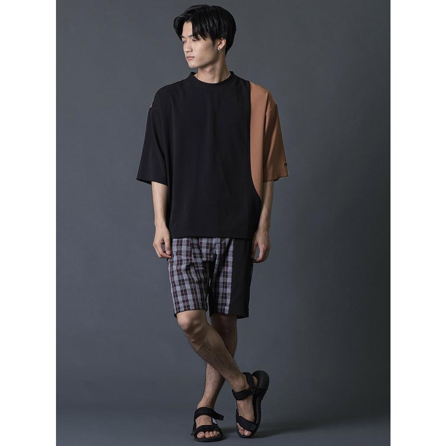 切替ショートパンツ ハーフパンツ チェック柄 モード エレガント カジュアル 春 夏 秋 ベージュ ブラック 黒 茶 お洒落 M L REGIEVO レジエボ | REGIEVO | 12