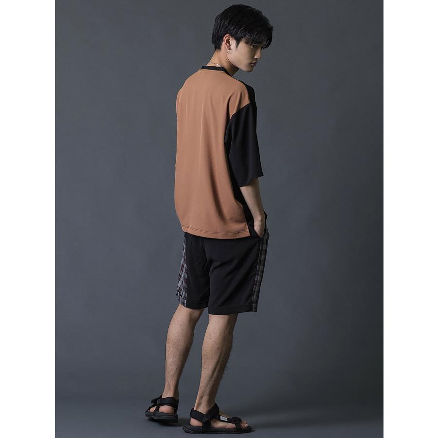 切替ショートパンツ ハーフパンツ チェック柄 モード エレガント カジュアル 春 夏 秋 ベージュ ブラック 黒 茶 お洒落 M L REGIEVO レジエボ | REGIEVO | 15
