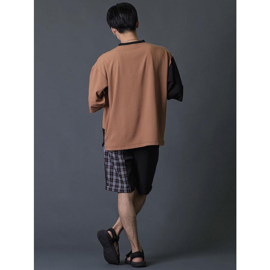 切替ショートパンツ ハーフパンツ チェック柄 モード エレガント カジュアル 春 夏 秋 ベージュ ブラック 黒 茶 お洒落 M L REGIEVO レジエボ | REGIEVO | 16