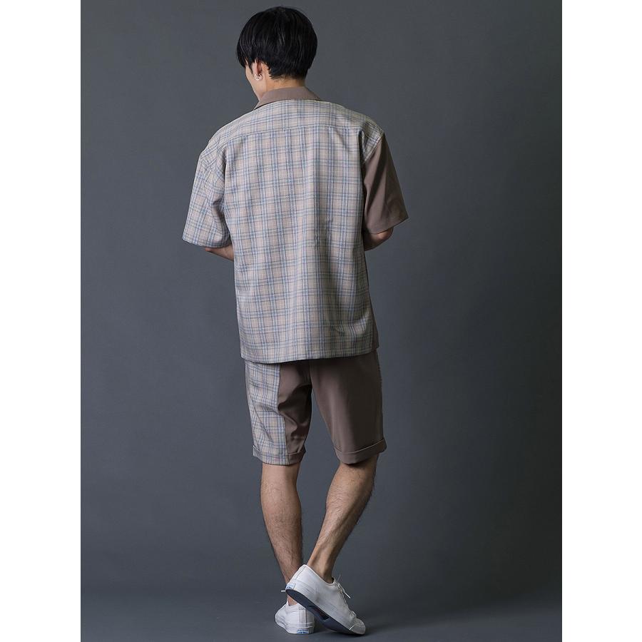 切替ショートパンツ ハーフパンツ チェック柄 モード エレガント カジュアル 春 夏 秋 ベージュ ブラック 黒 茶 お洒落 M L REGIEVO レジエボ | REGIEVO | 09
