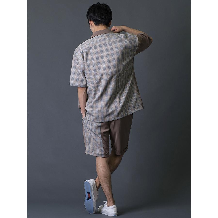切替ショートパンツ ハーフパンツ チェック柄 モード エレガント カジュアル 春 夏 秋 ベージュ ブラック 黒 茶 お洒落 M L REGIEVO レジエボ | REGIEVO | 10