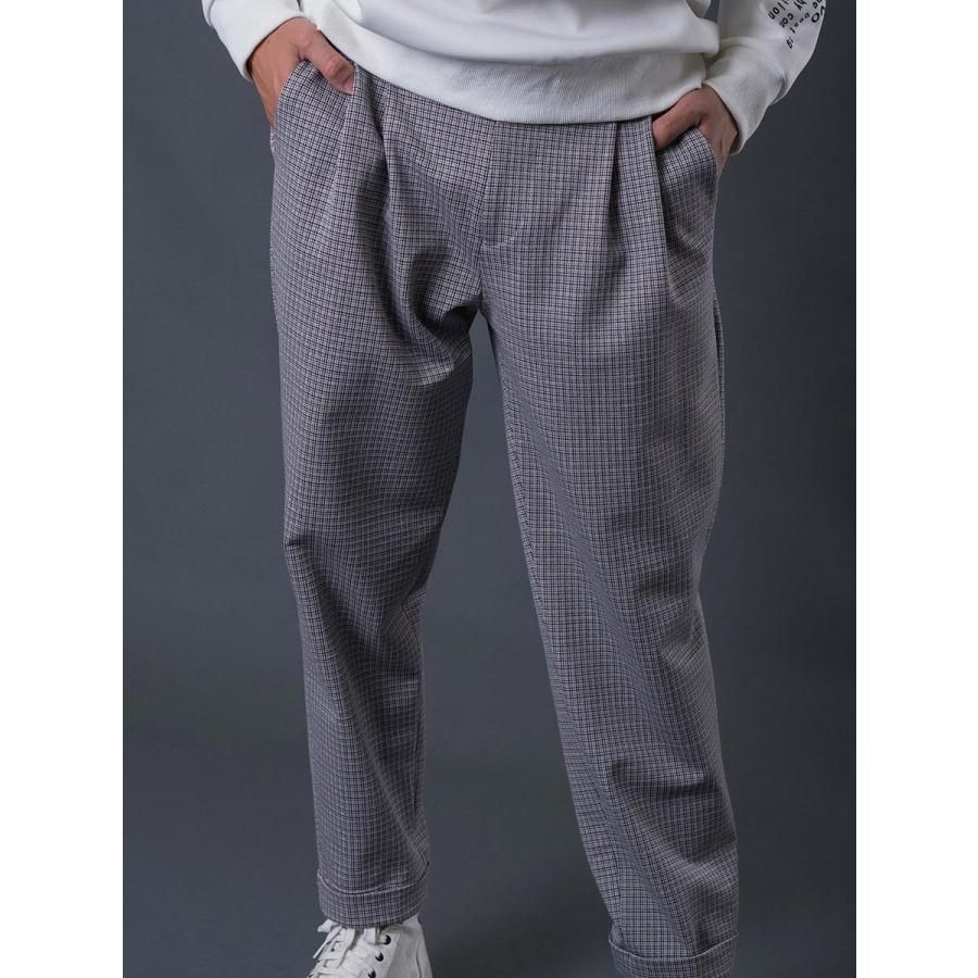 チェックイージースラックス メンズ 春 秋 冬 チェック柄 ストレートパンツ ベージュ グレー 茶  M L XL REGIEVO レジエボ | REGIEVO | 16