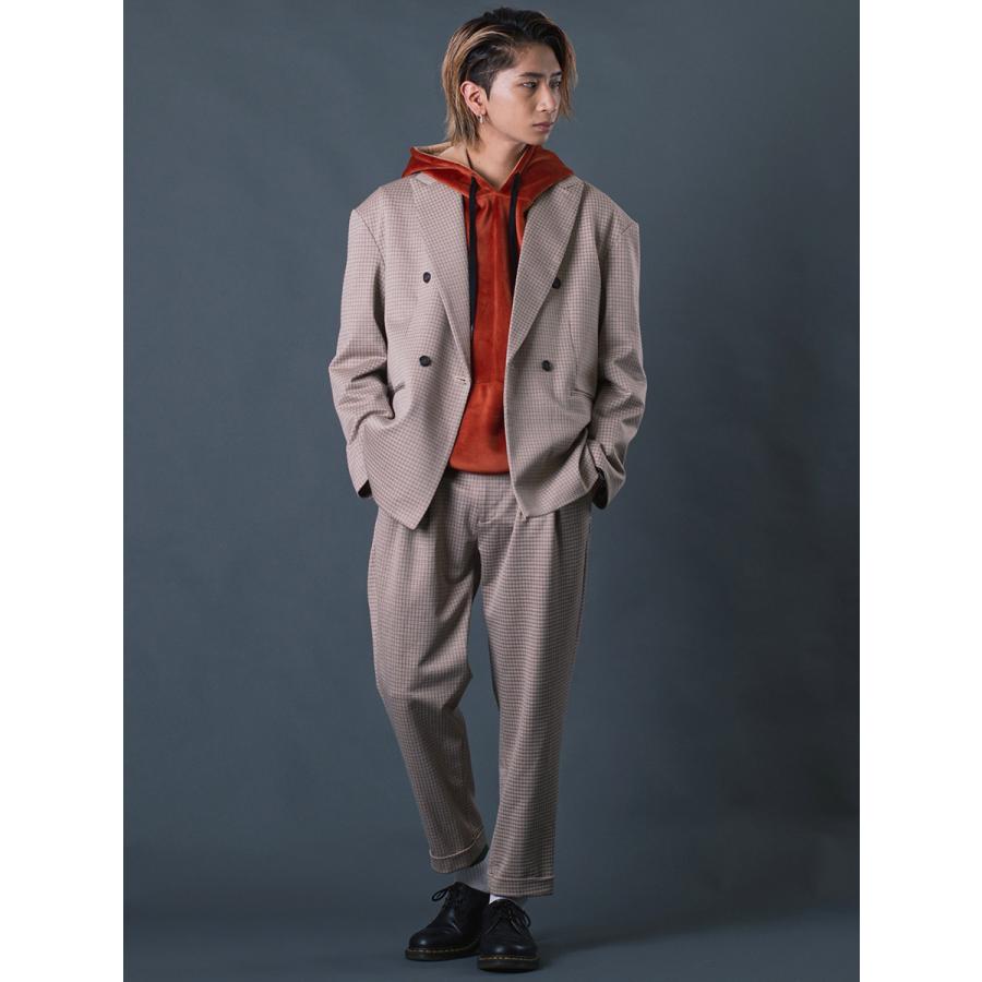 チェックイージースラックス メンズ 春 秋 冬 チェック柄 ストレートパンツ ベージュ グレー 茶  M L XL REGIEVO レジエボ | REGIEVO | 04