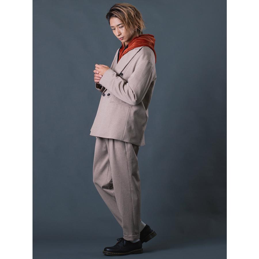 チェックイージースラックス メンズ 春 秋 冬 チェック柄 ストレートパンツ ベージュ グレー 茶  M L XL REGIEVO レジエボ | REGIEVO | 08