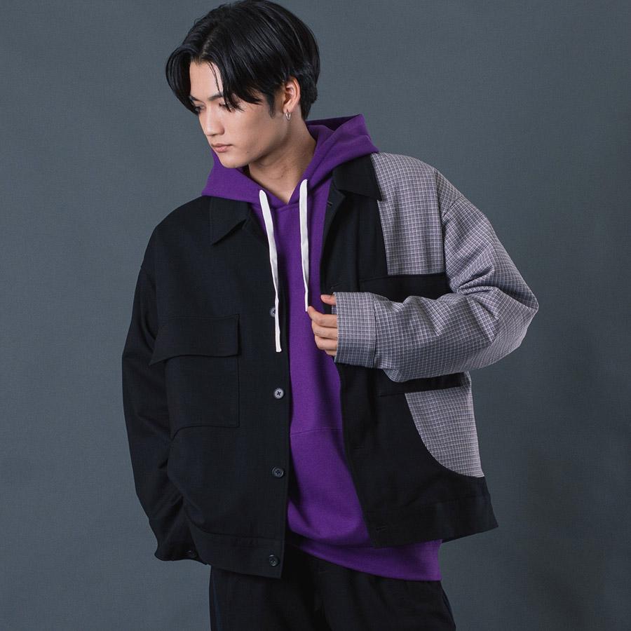 ビッグCPOジャケット メンズ チェック柄 シンプル 春 秋 冬 マスタード ベージュ ブラック グレー 茶 黒 M L XL REGIEVO レジエボ | REGIEVO | 03